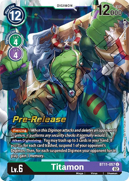 Titamon [BT11-057] [Dimensional Phase Pre-Release Promos] | Amazing Games TCG