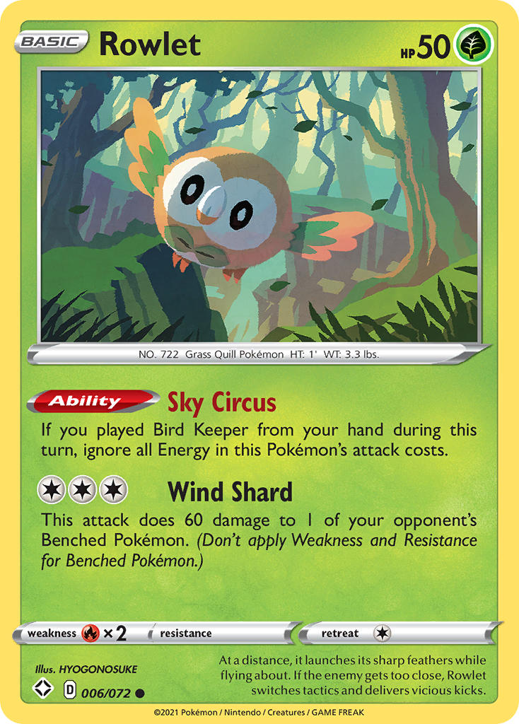 Rowlet (006/072) [Sword & Shield: Shining Fates] | Amazing Games TCG