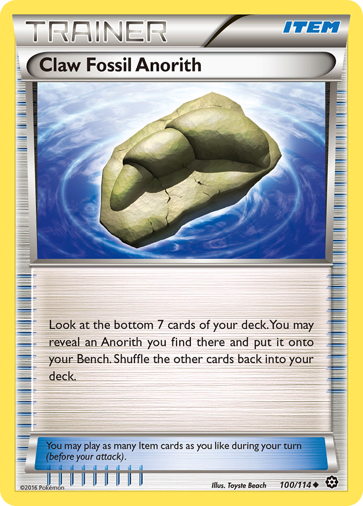 Claw Fossil Anorith (100/114) [XY: Steam Siege] | Amazing Games TCG