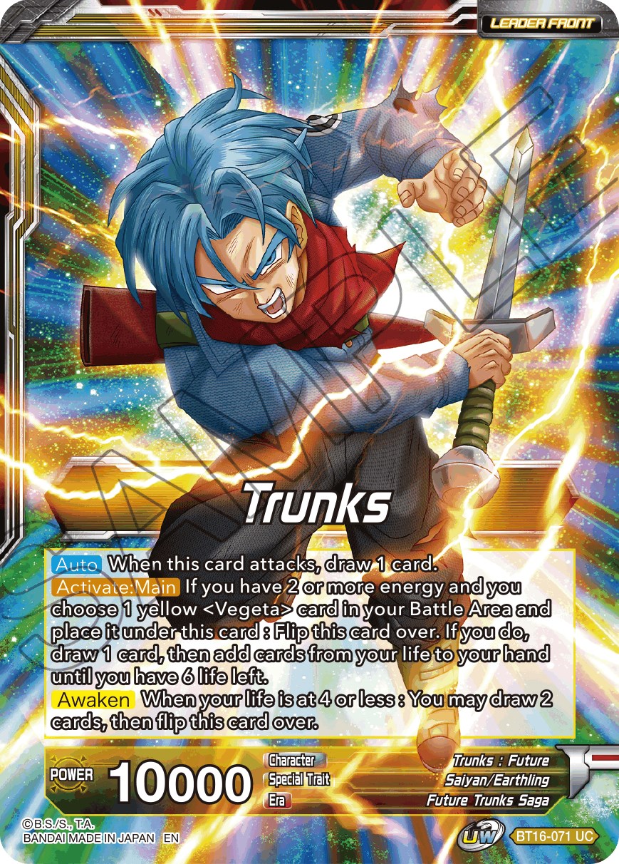 Trunks // SSB Vegeta & SS Trunks, Father-Son Onslaught (BT16-071) [Realm of the Gods Prerelease Promos] | Amazing Games TCG