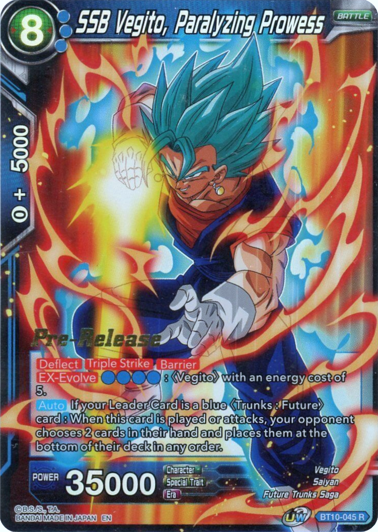 SSB Vegito, Paralyzing Prowess (BT10-045) [Rise of the Unison Warrior Prerelease Promos] | Amazing Games TCG