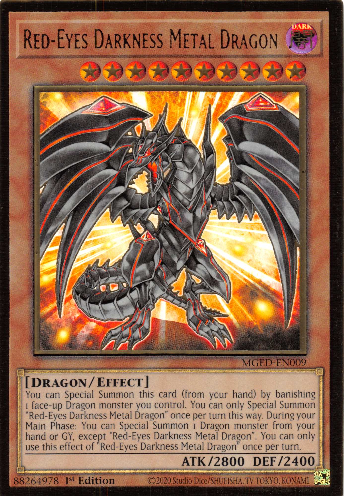 Red-Eyes Darkness Metal Dragon [MGED-EN009] Gold Rare | Amazing Games TCG