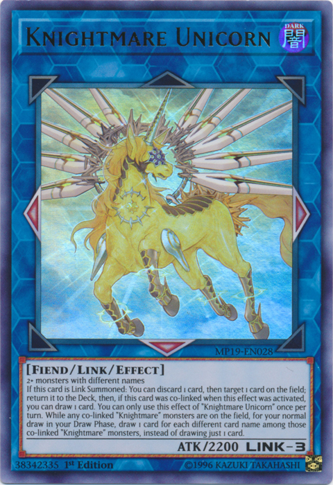 Knightmare Unicorn [MP19-EN028] Ultra Rare | Amazing Games TCG