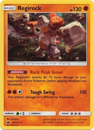 Regirock (53/111) (Cosmos Holo) [Sun & Moon: Crimson Invasion] | Amazing Games TCG