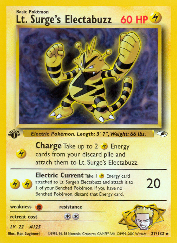 Lt. Surge's Electabuzz (27/132) [Gym Heroes 1st Edition] | Amazing Games TCG