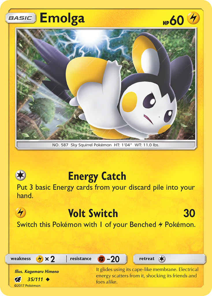 Emolga (35/111) [Sun & Moon: Crimson Invasion] | Amazing Games TCG