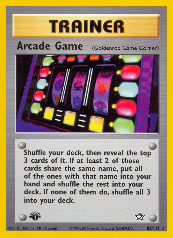 Arcade Game (83/111) [Neo Genesis 1st Edition] | Amazing Games TCG