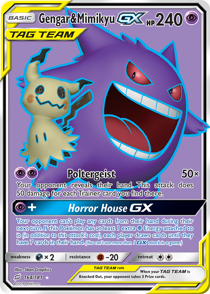 Gengar & Mimikyu GX (164/181) [Sun & Moon: Team Up] | Amazing Games TCG