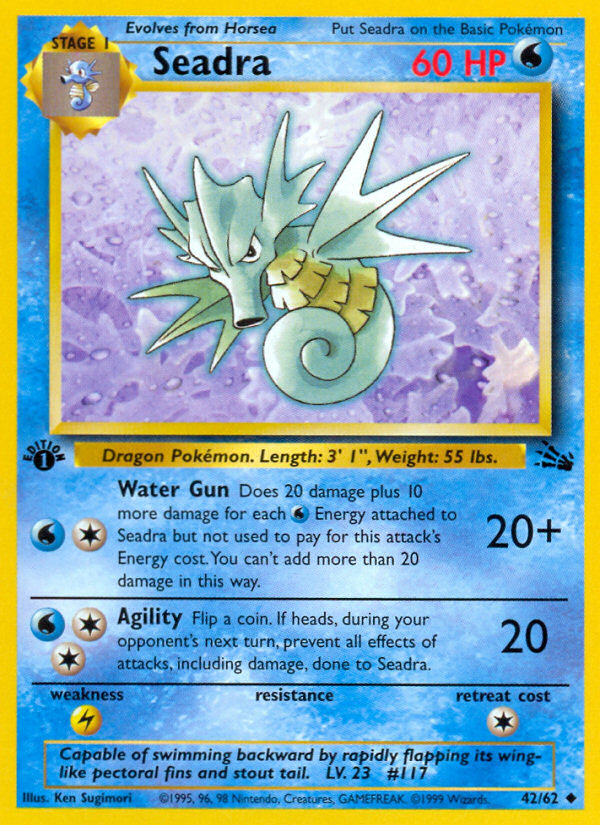 Seadra (42/62) [Fossil 1st Edition] | Amazing Games TCG