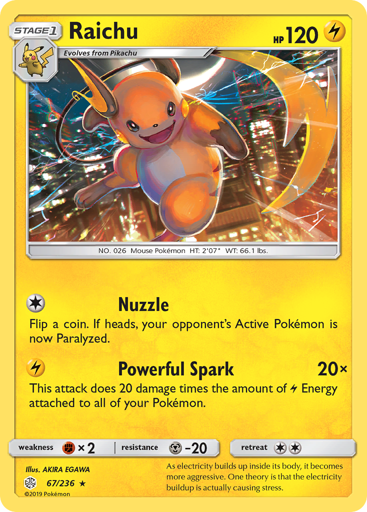 Raichu (67/236) [Sun & Moon: Cosmic Eclipse] | Amazing Games TCG