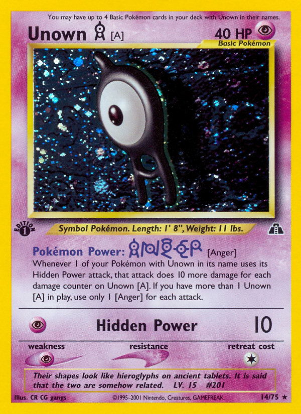 Unown [A] (14/75) [Neo Discovery 1st Edition] | Amazing Games TCG