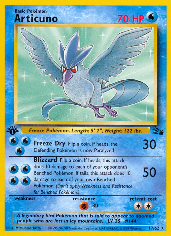 Articuno (17/62) [Fossil 1st Edition] | Amazing Games TCG