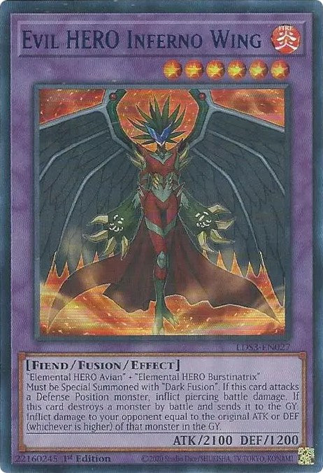 Evil HERO Inferno Wing (Blue) [LDS3-EN027] Ultra Rare | Amazing Games TCG