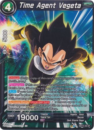 Time Agent Vegeta (Starter Deck - Saiyan Wonder) [SD14-03] | Amazing Games TCG