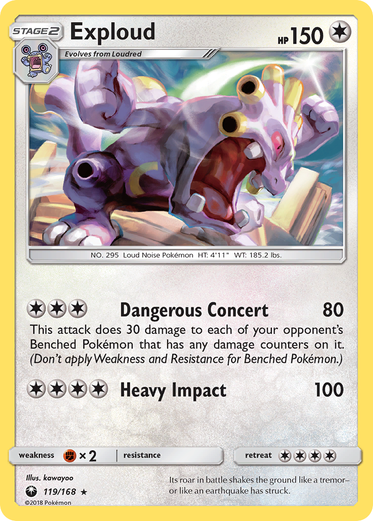 Exploud (119/168) [Sun & Moon: Celestial Storm] | Amazing Games TCG