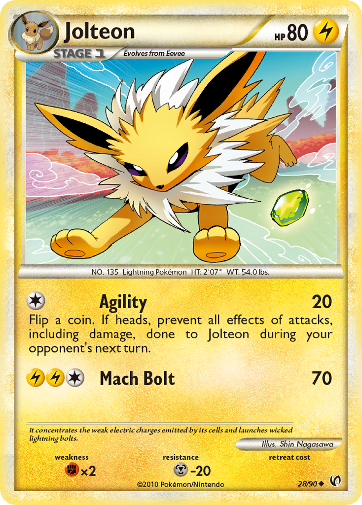 Jolteon (28/90) [HeartGold & SoulSilver: Undaunted] | Amazing Games TCG