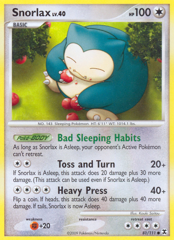 Snorlax (81/111) [Platinum: Rising Rivals] | Amazing Games TCG