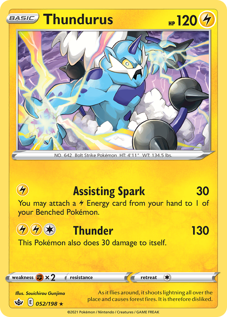 Thundurus (052/198) (Theme Deck Exclusive) [Sword & Shield: Chilling Reign] | Amazing Games TCG