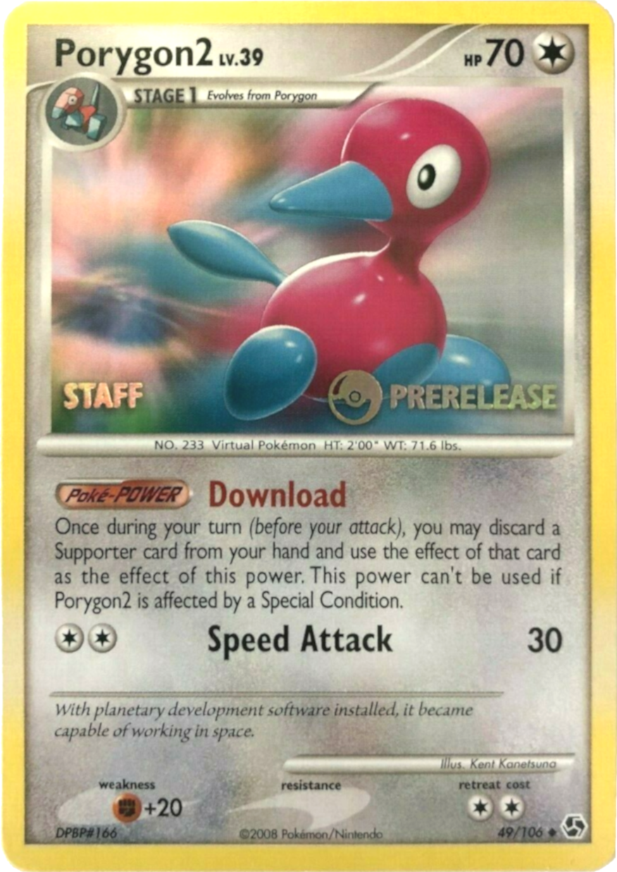 Porygon2 (49/106) (Staff Prerelease Promo) [Diamond & Pearl: Black Star Promos] | Amazing Games TCG