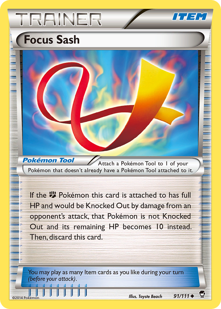 Focus Sash (91/111) [XY: Furious Fists] | Amazing Games TCG