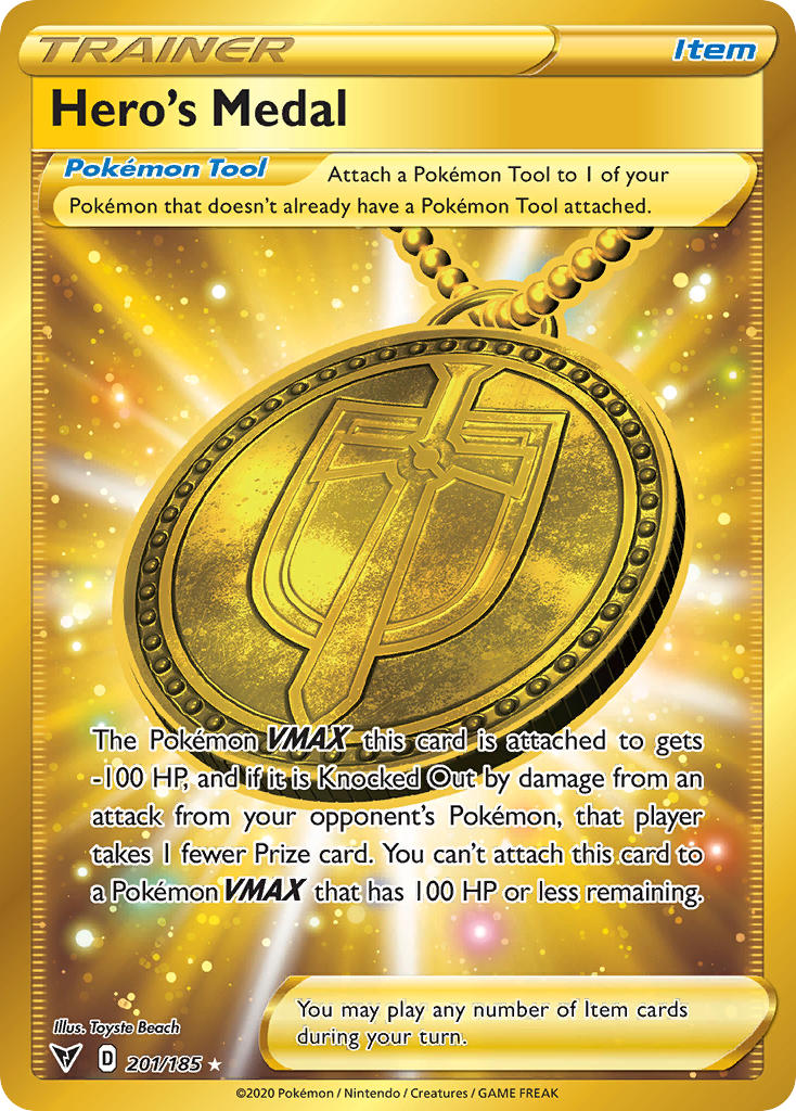 Hero's Medal (201/185) [Sword & Shield: Vivid Voltage] | Amazing Games TCG