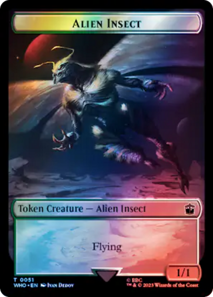 Dalek // Alien Insect Double-Sided Token (Surge Foil) [Doctor Who Tokens] | Amazing Games TCG