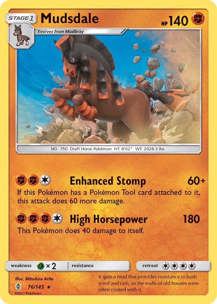 Mudsdale (76/145) (Prerelease Kit Exclusive) (Theme Deck Exclusive) [Sun & Moon: Guardians Rising] | Amazing Games TCG