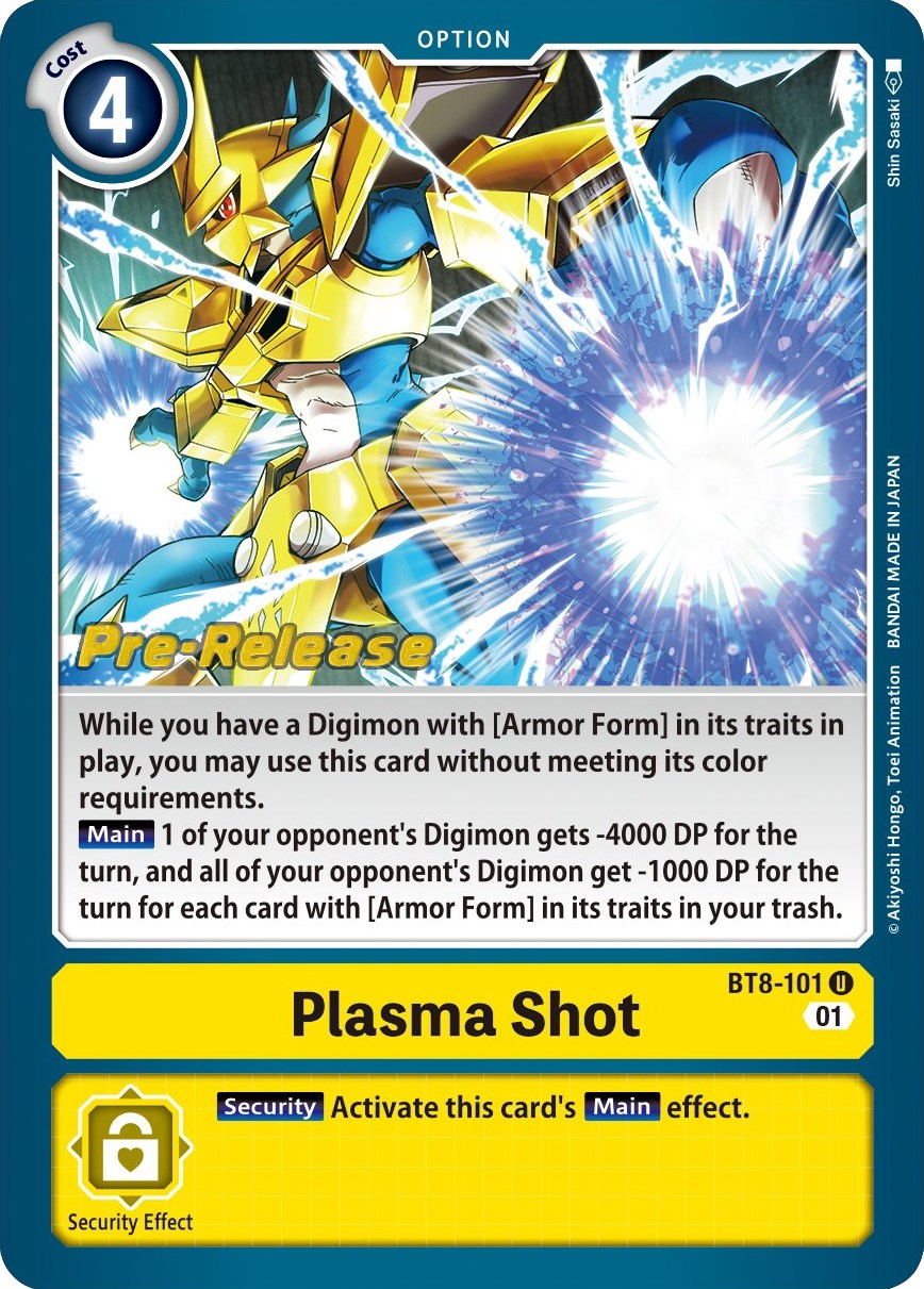 Plasma Shot [BT8-101] [New Awakening Pre-Release Cards] | Amazing Games TCG
