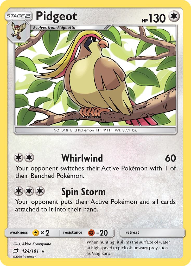 Pidgeot (124/181) [Sun & Moon: Team Up] | Amazing Games TCG