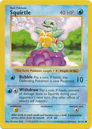 Squirtle (63/102) [Base Set Shadowless Unlimited] | Amazing Games TCG