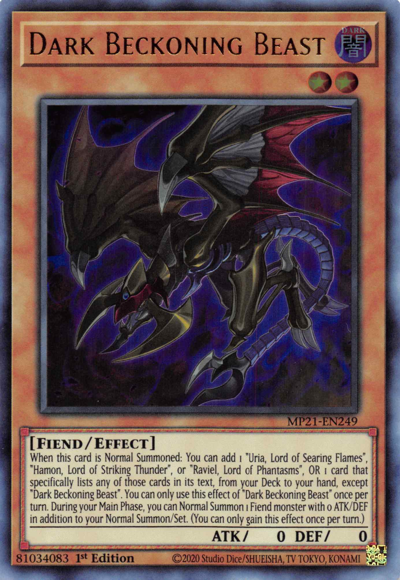 Dark Beckoning Beast [MP21-EN249] Ultra Rare | Amazing Games TCG