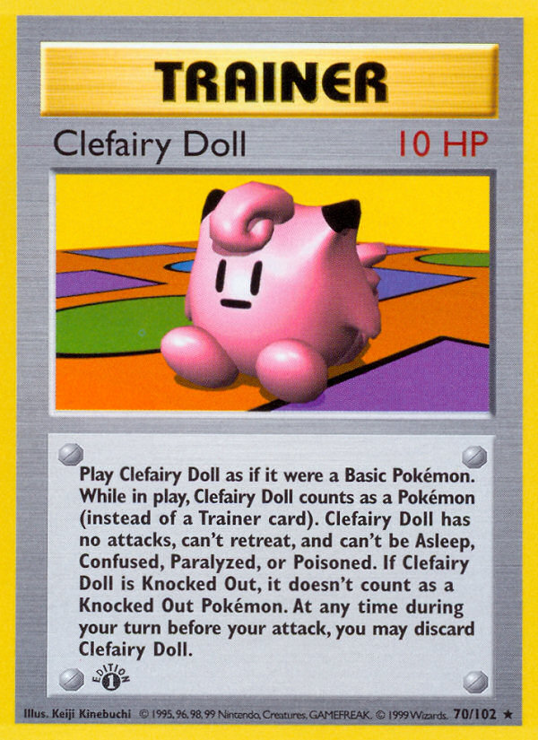 Clefairy Doll (70/102) (Shadowless) [Base Set 1st Edition] | Amazing Games TCG