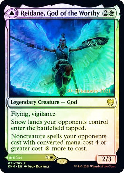 Reidane, God of the Worthy // Valkmira, Protector's Shield  [Kaldheim Prerelease Promos] | Amazing Games TCG