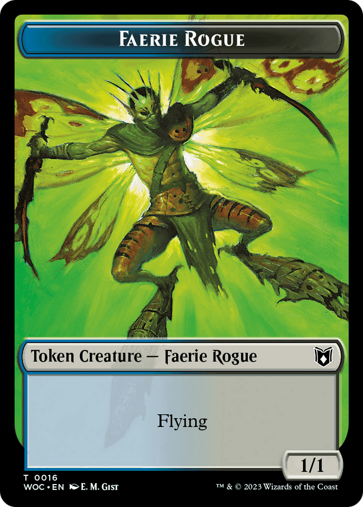 Faerie Rogue // Faerie (0016) Double-Sided Token [Wilds of Eldraine Commander Tokens] | Amazing Games TCG
