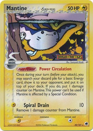 Mantine (20/101) (Delta Species) (Stamped) [EX: Dragon Frontiers] | Amazing Games TCG