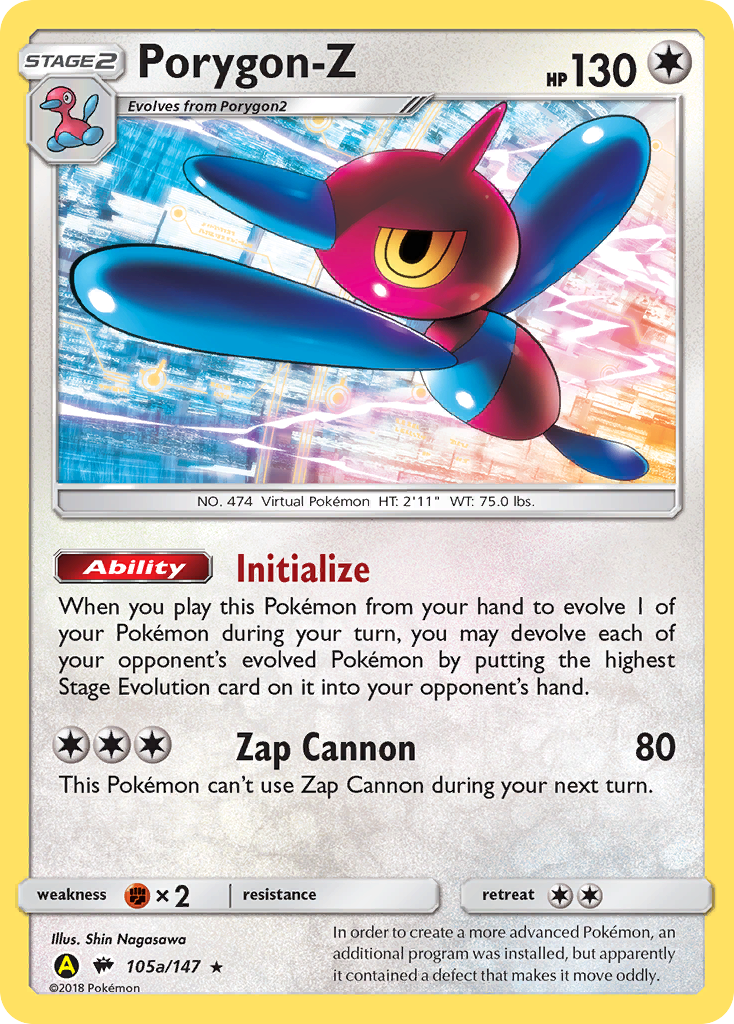 Porygon-Z (105a/147) (Alternate Art Promo) [Sun & Moon: Burning Shadows] | Amazing Games TCG