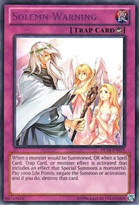 Solemn Warning (Purple) [Duelist League Promo] [DL18-EN019] | Amazing Games TCG