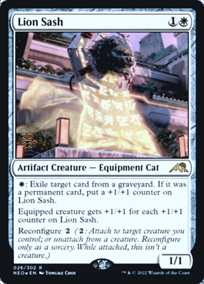 Lion Sash [Kamigawa: Neon Dynasty Prerelease Promos] | Amazing Games TCG