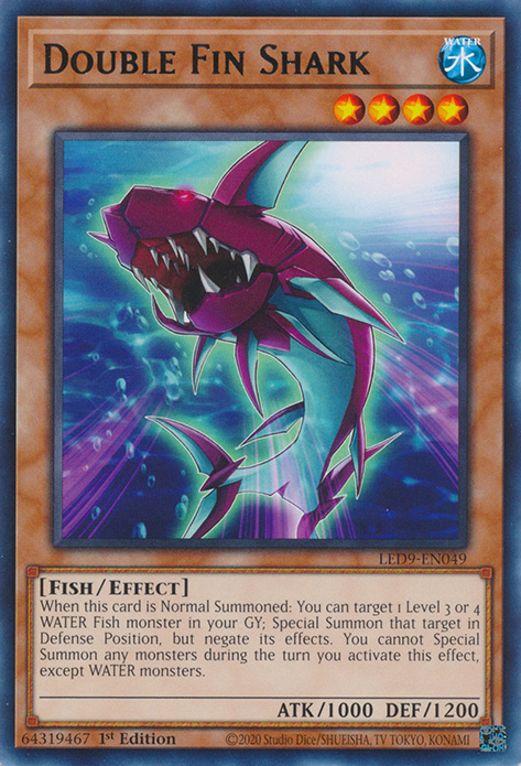 Double Fin Shark [LED9-EN049] Rare | Amazing Games TCG