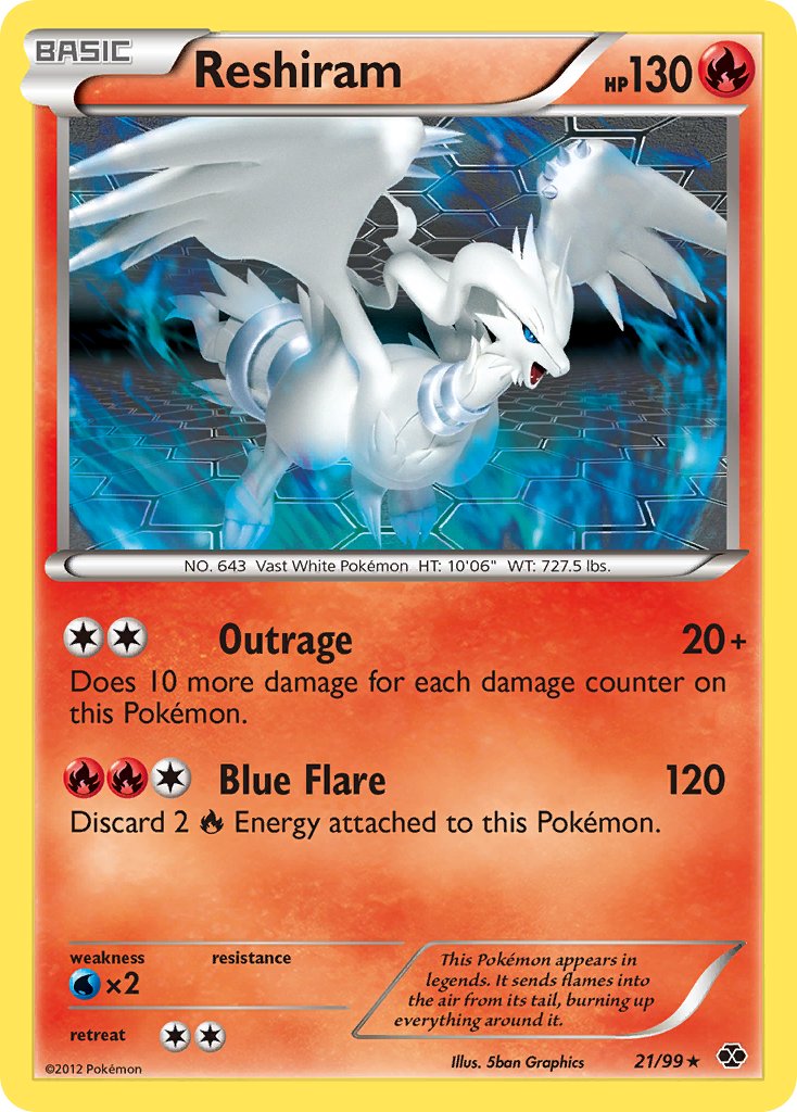 Reshiram (21/99) (Theme Deck Exclusive) [Black & White: Next Destinies] | Amazing Games TCG