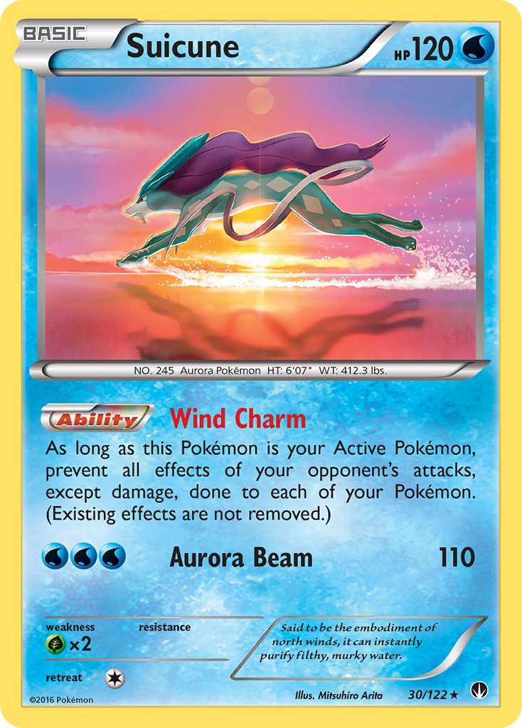 Suicune (30/122) (Cosmos Holo) (Blister Exclusive) [XY: BREAKpoint] | Amazing Games TCG