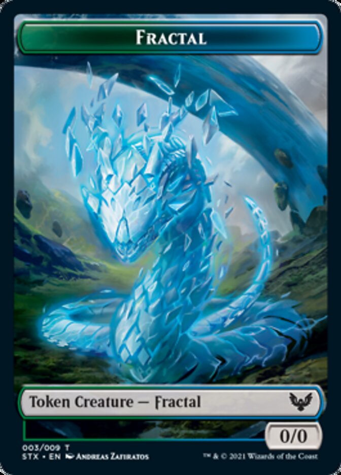 Fractal // Avatar Double-Sided Token [Strixhaven: School of Mages Tokens] | Amazing Games TCG