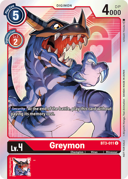 Greymon [BT3-011] (Buy-A-Box Promo) [Release Special Booster Ver.1.5 Promos] | Amazing Games TCG