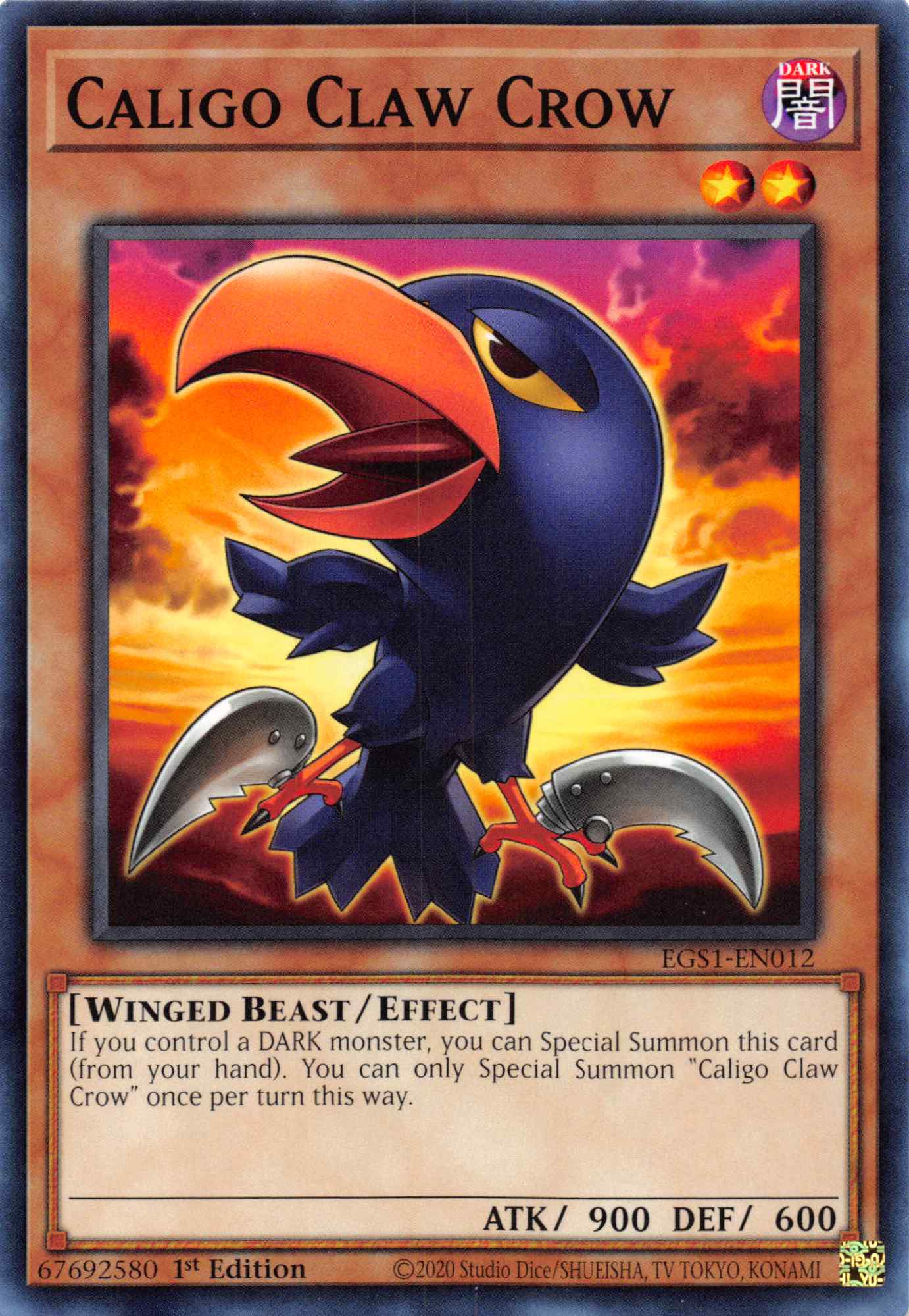 Caligo Claw Crow [EGS1-EN012] Common | Amazing Games TCG