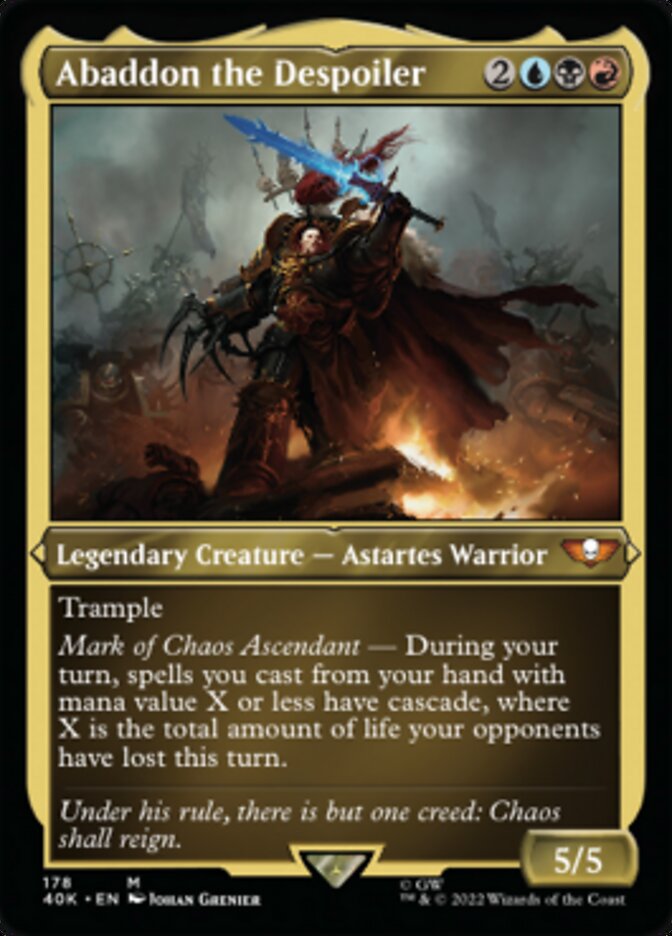 Abaddon the Despoiler (Display Commander) (Surge Foil) [Universes Beyond: Warhammer 40,000] | Amazing Games TCG