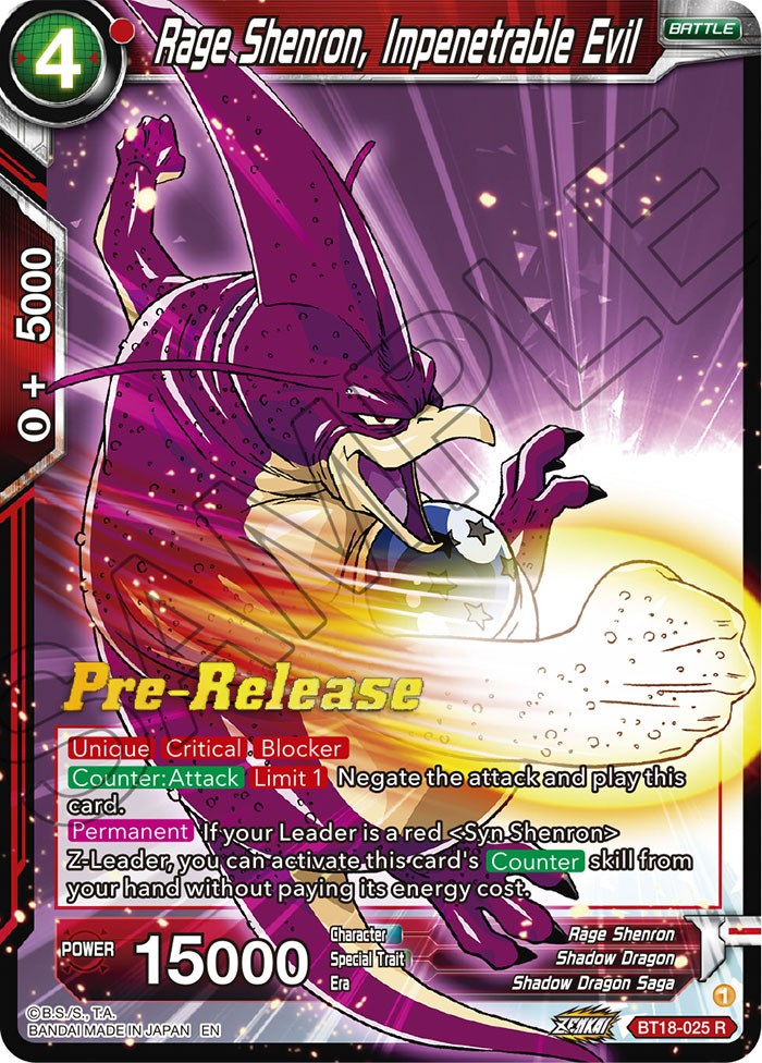 Rage Shenron, Impenetrable Evil (BT18-025) [Dawn of the Z-Legends Prerelease Promos] | Amazing Games TCG