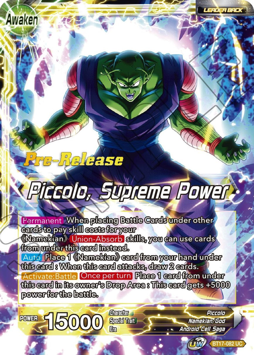 Piccolo // Piccolo, Supreme Power (BT17-082) [Ultimate Squad Prerelease Promos] | Amazing Games TCG