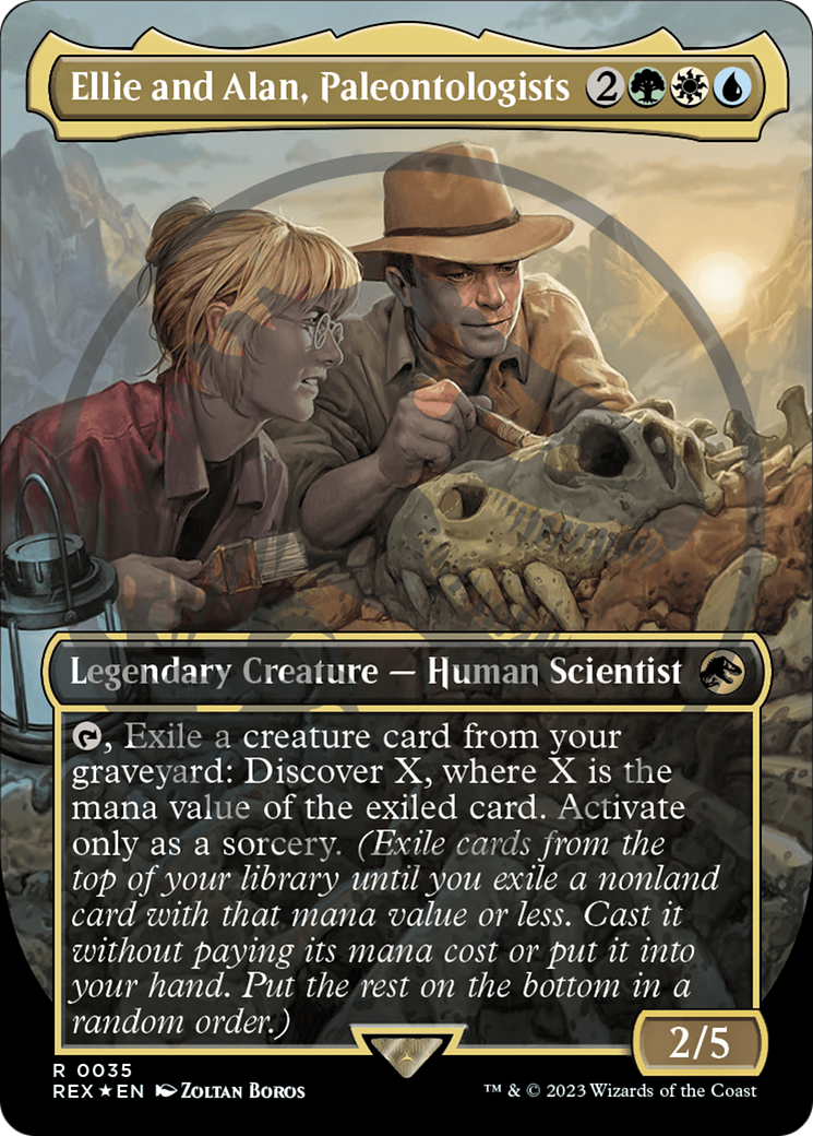 Ellie and Alan, Paleontologists Emblem (Borderless) [Jurassic World Collection Tokens] | Amazing Games TCG