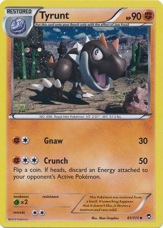 Tyrunt (61/111) (Cosmos Holo) [XY: Furious Fists] | Amazing Games TCG