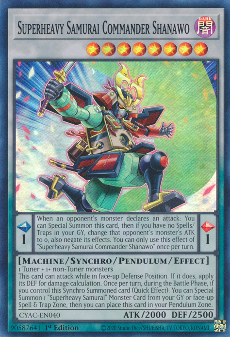 Superheavy Samurai Commander Shanawo [CYAC-EN040] Super Rare | Amazing Games TCG